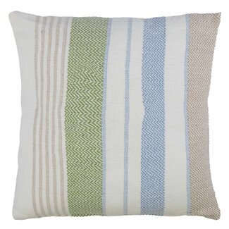 Linen & More Elton Kussen streep blauw groen 45x45cm