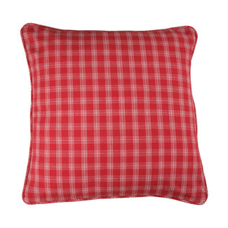 Linen & More Cushion Levy check 45x45 linen/red