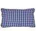 Linen & More Cushion levy check 30x50 linen/blue