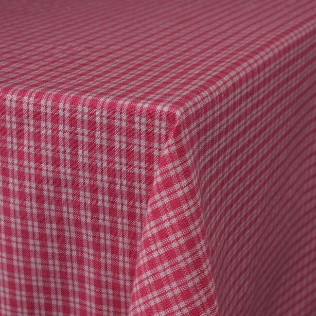 Linen & More Small Check Tafelkleed Textiel rouge 140x250cm