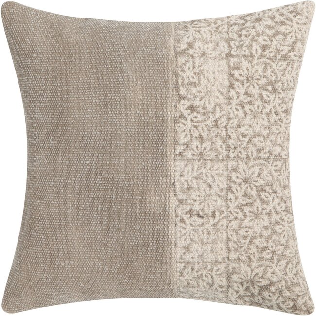 Linen & More Half Half kussen taupe 45x45cm