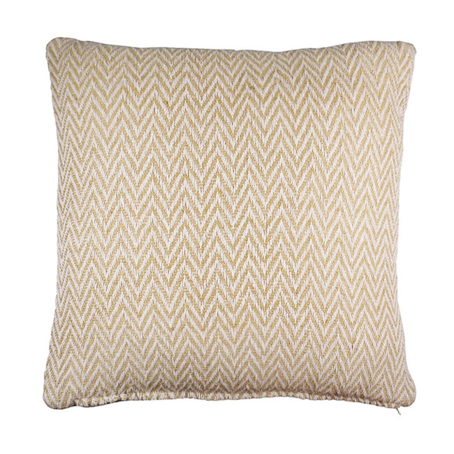 Linen & More Zigzag Recycled kussen khaki 45x45cm