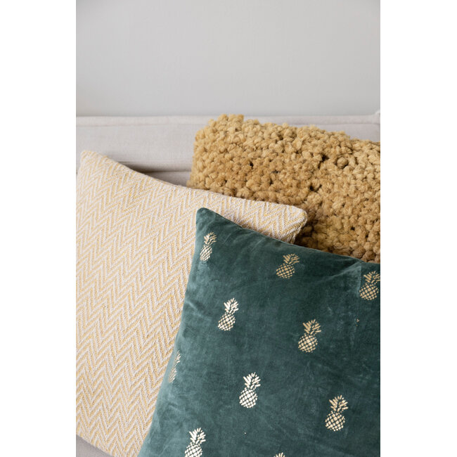 Linen & More Zigzag Recycled kussen khaki 45x45cm