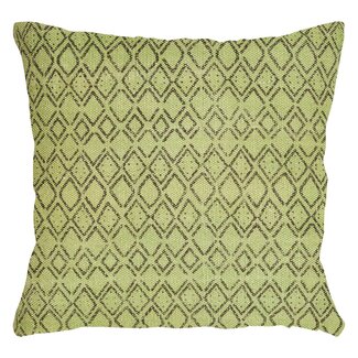 Linen & More Uneven Diamond kussen groen 45x45cm