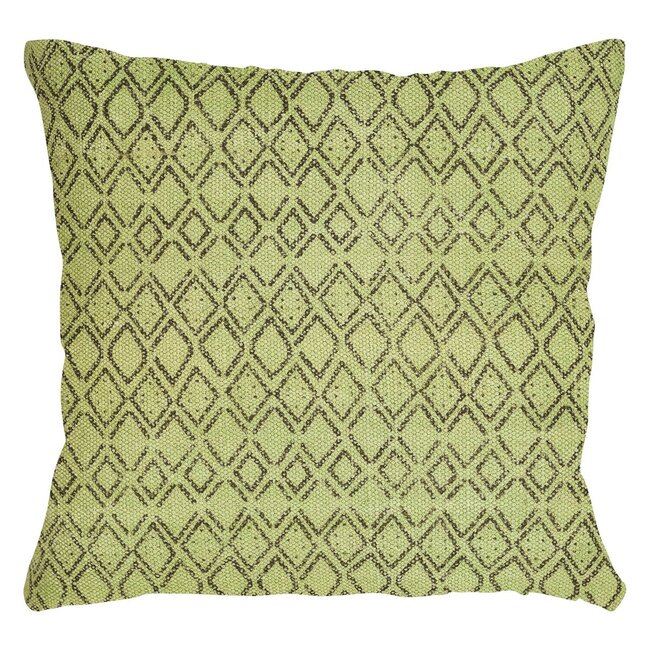 Linen & More Uneven Diamond kussen groen 45x45cm