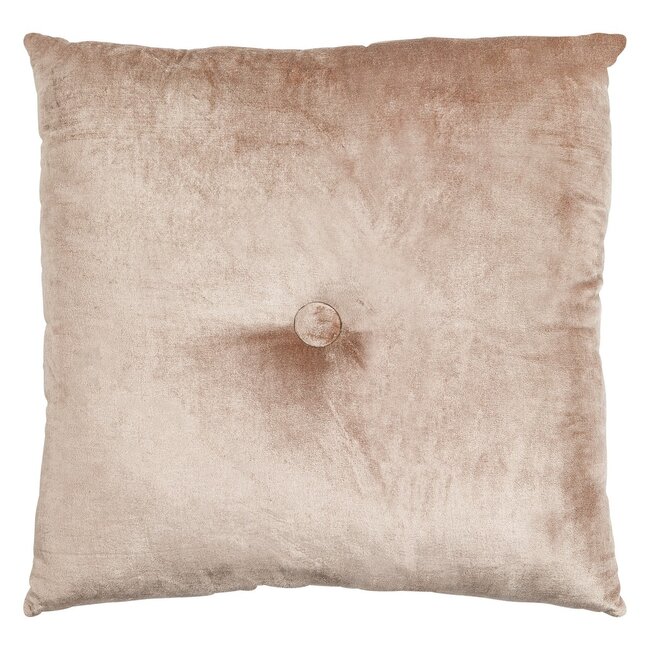 Linen & More Rayon Velvet 1 Button stoelkussen roze 45x45cm