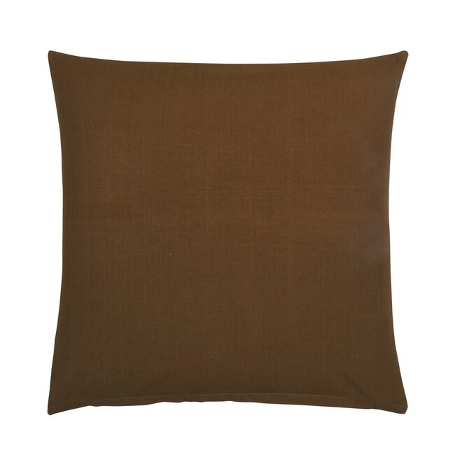 Linen & More Uneven Stitching kussen roodbruin 50x50cm