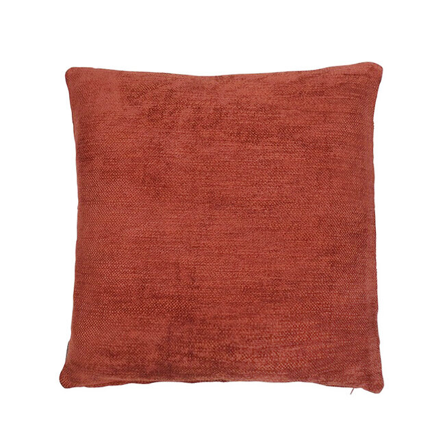 Linen & More Coco Chenille kussen oranje 45x45cm