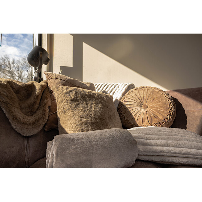 Linen & More Portland kussen taupe 45x45cm