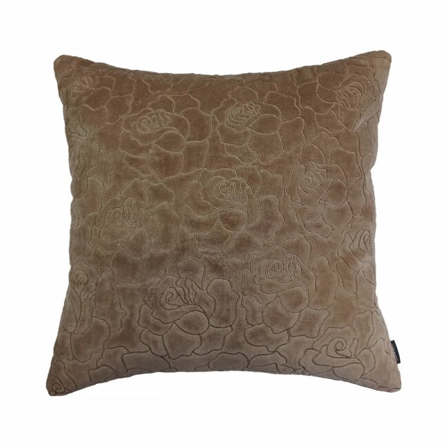 Linen & More Rose Embroidery kussen roze 45x45cm