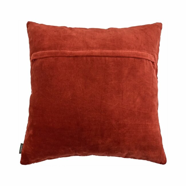 Linen & More Rose Embroidery kussen oranje 45x45cm