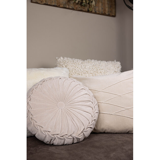 Linen & More Uneven Pintuck kussen cream 45x45cm