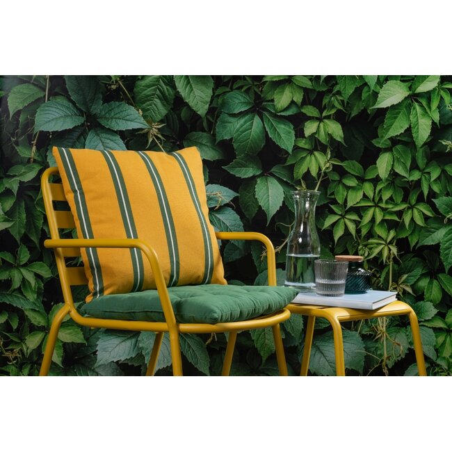 Linen & More Printed Stripes kussen geel groen 45x45cm