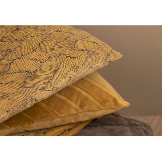 Linen & More Missouri kussen geel 45x45cm