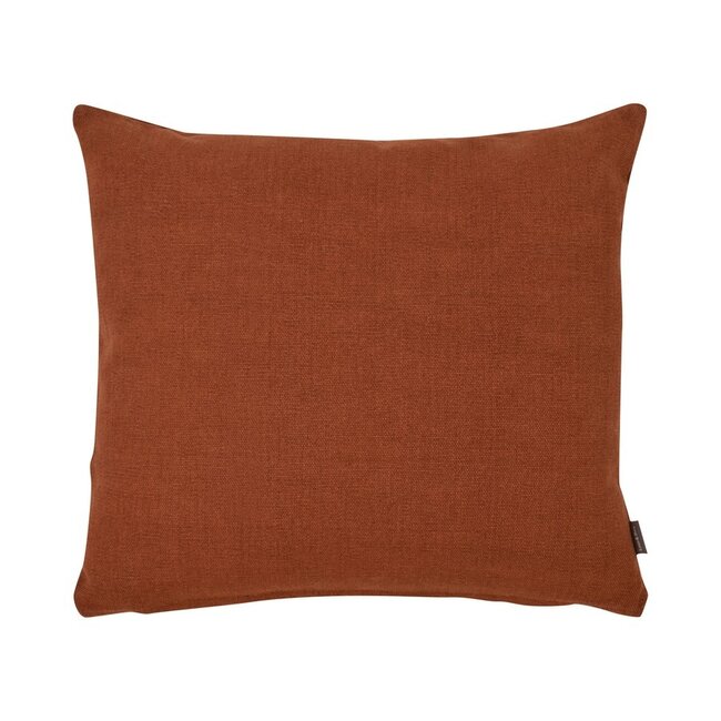 Linen & More Solid Canvas kussen roodbruin 45x45cm