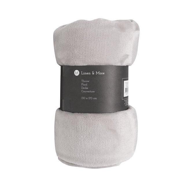 Linen & More Marmaris plaid l.grijs 130x170cm (rolled)