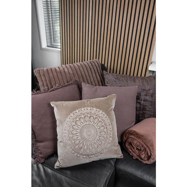 Linen & More Solid Canvas kussen taupe 45x45cm
