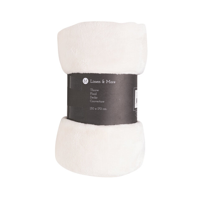 Linen & More Marmaris plaid gebroken wit 130x170cm (rolled)