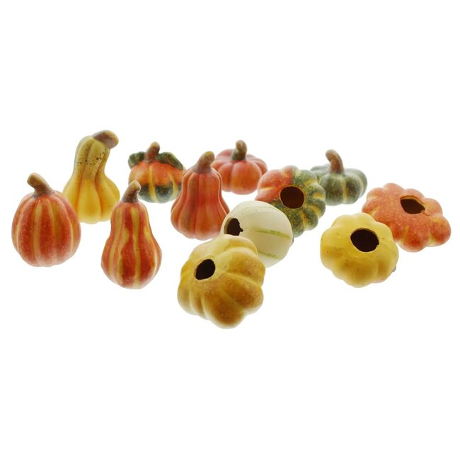 Dream-Living Terracotta decoratie pompoentjes 7-8 cm - 12 stuks