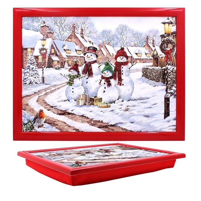 Dream-Living Schootkussen sneeuwpoppen familie  44 x 34 x 6,5 cm