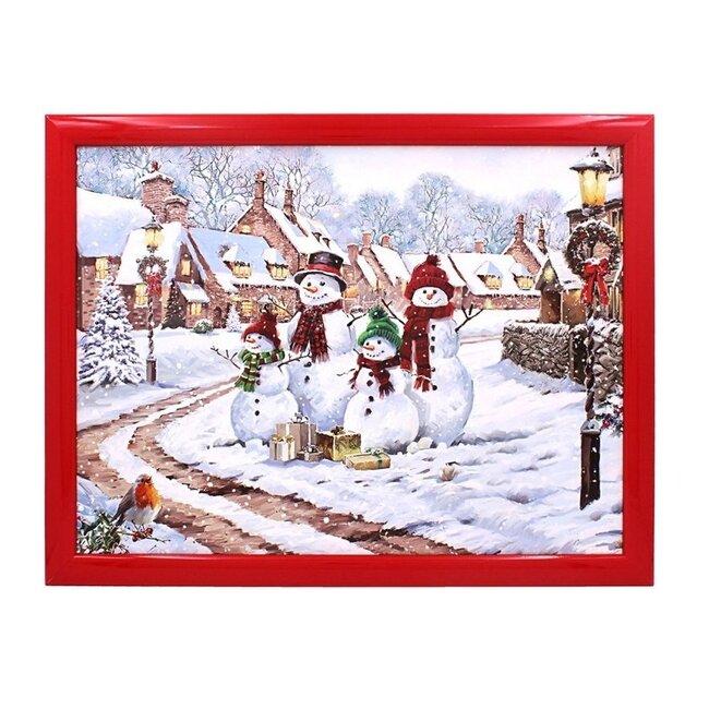 Dream-Living Schootkussen sneeuwpoppen familie  44 x 34 x 6,5 cm