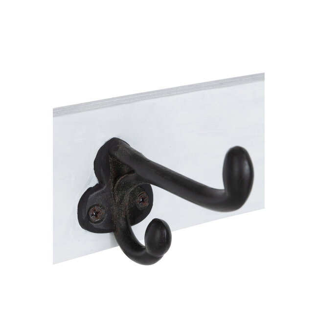 J-Line Kapstok Ski 5 Haken Hout Wit