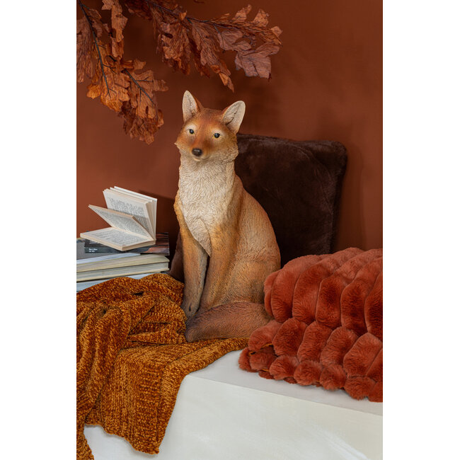 J-Line Fox Sitting Limepowder Orange