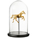J-Line Decoratieve stolp paard glas goudkleurig/zwart groot