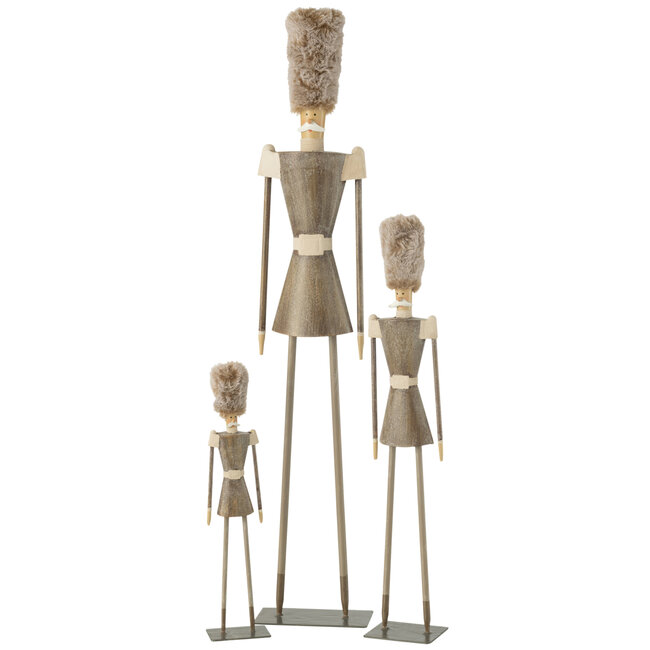 J-Line Soldatenbontmuts Metaalgrijs Groot