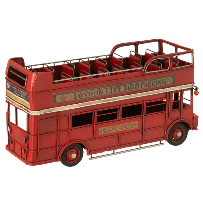 J-Line Bus Antiek Metaal Rood