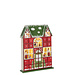 J-Line Huis Adventskalender Led Multiplex Kerst Rood/Donkergroen