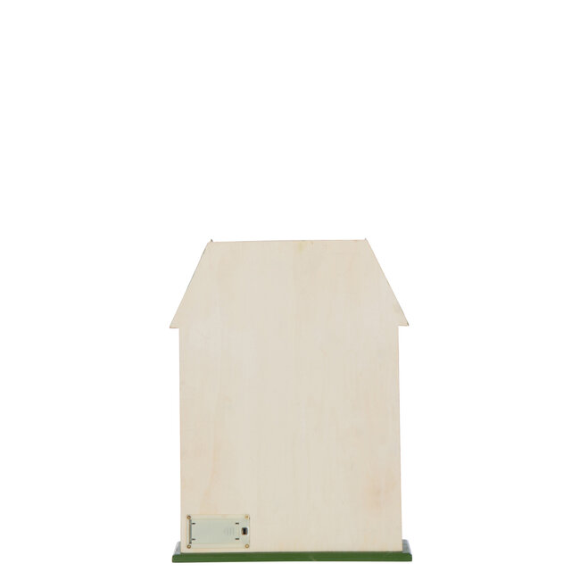 J-Line Huis Adventskalender Led Multiplex Kerst Rood/Donkergroen