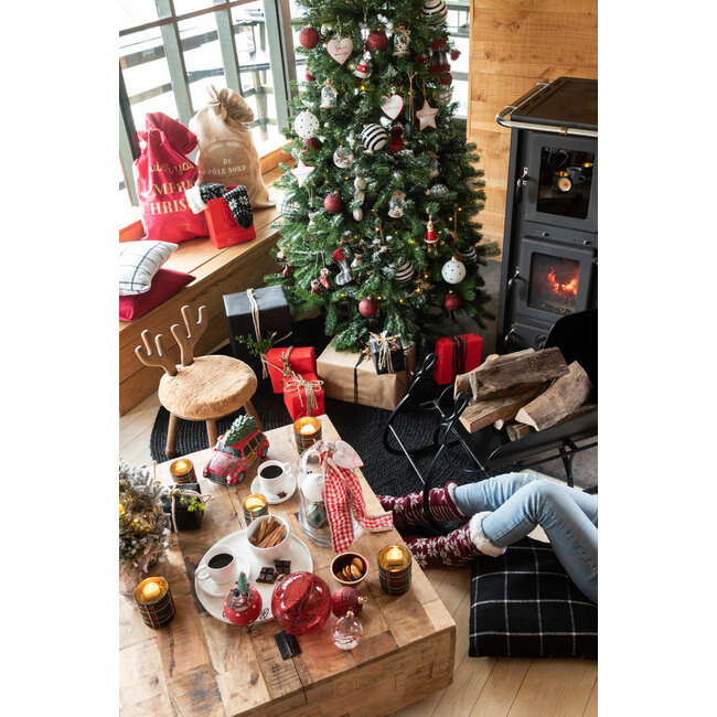 J-Line Tree + House Adventskalender Multiplex Wit/Natuurlijk