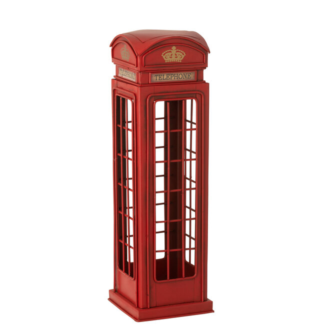 J-Line Telefooncel antiek metaal rood