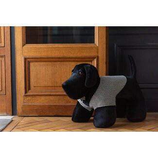 J-Line Deurstopper Hond Pied-De-Poule Polyester Zwart/Wit