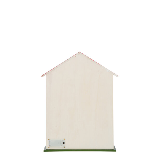 J-Line Huis Adventskalender Led Multiplex Kerst Rood/Wit