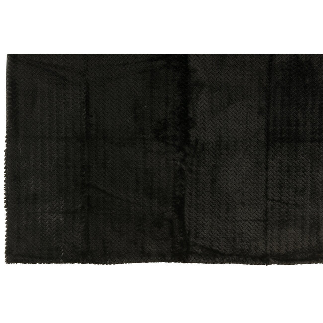 J-Line Deken Polyester Zwart