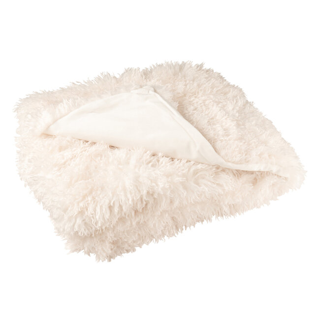 J-Line Deken Moutie Polyester Wit