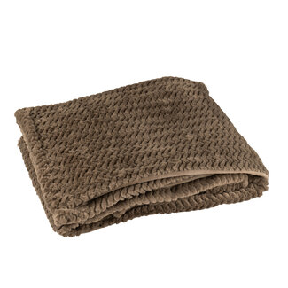 J-Line Deken Polyester Donkerbruin