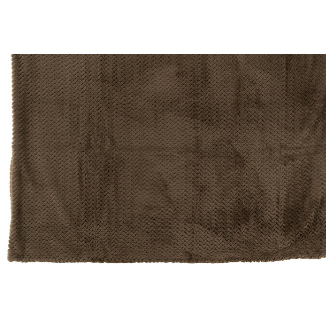 J-Line Deken Polyester Donkerbruin