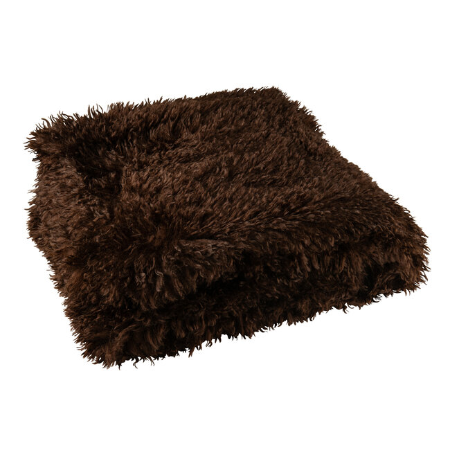 J-Line Deken Moutie Polyester Donkerbruin