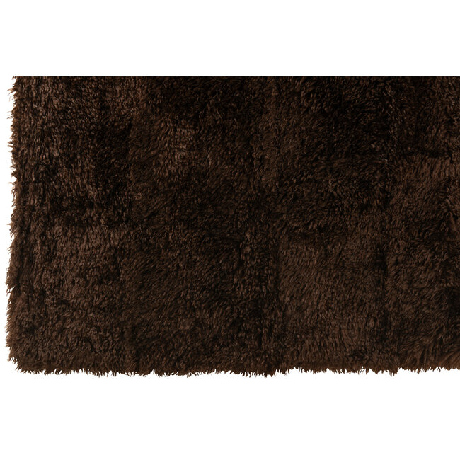 J-Line Deken Moutie Polyester Donkerbruin