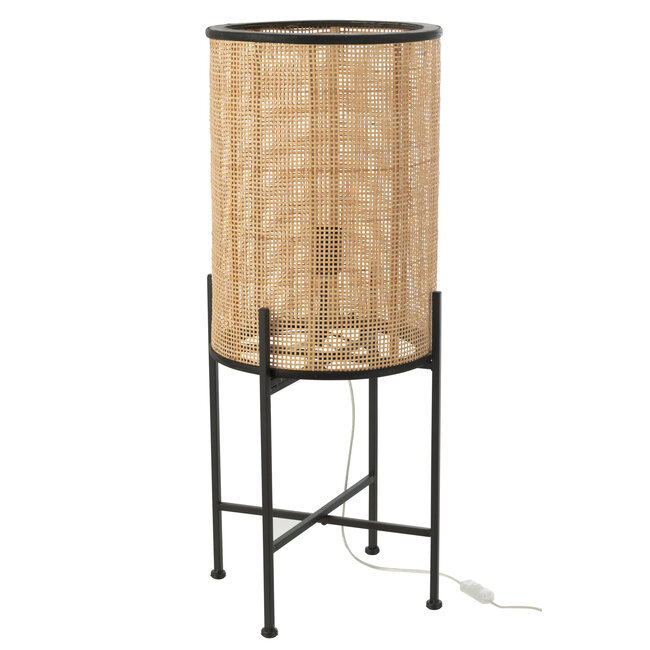 J-Line Lamp Staande Bamboe/Metaal Naturel