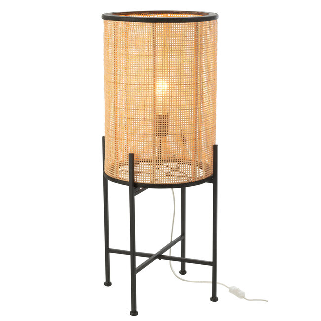 J-Line Lamp Staande Bamboe/Metaal Naturel