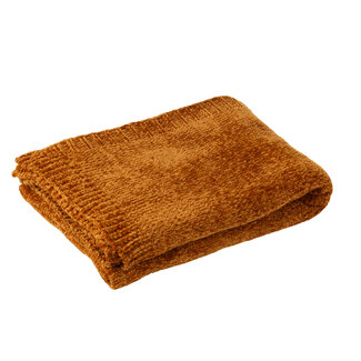 J-Line Deken Chenille Polyester Roestbruin