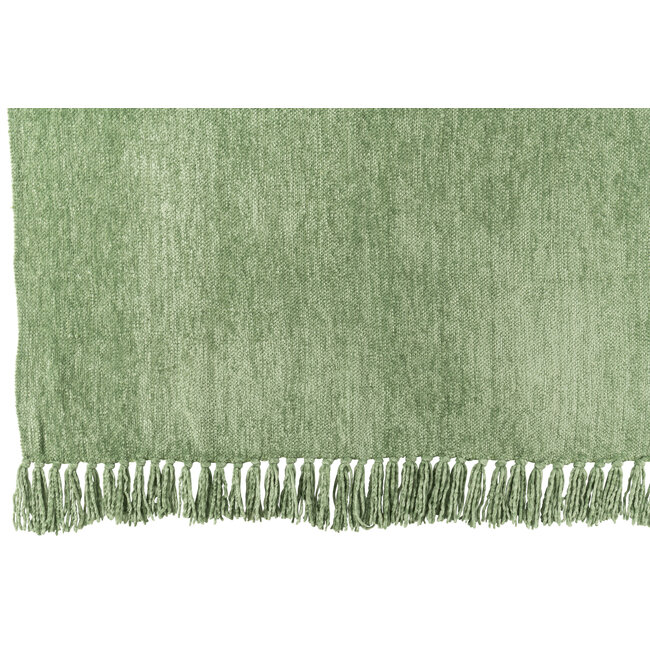 J-Line Deken Chenille Polyester Mosgroen