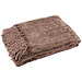 J-Line Deken Chenille Polyester Donkerbruin