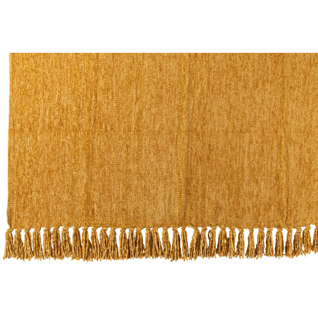 J-Line Deken Chenille Polyester Okergeel
