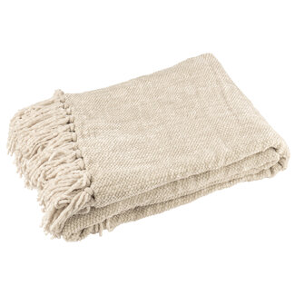 J-Line Deken Chenille Polyester Greige