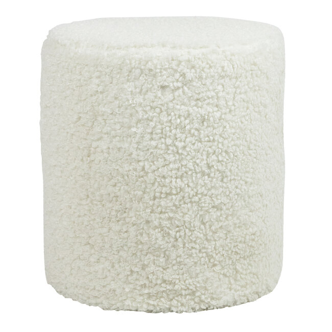 Mars & More poef teddy krul wit rond dia 40cm